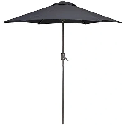 Kirkland's Dark Gray Hand Crank Outdoor Umbrella