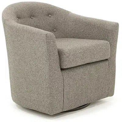 Kirkland's Dark Gray Tufted Swivel Barrel Accent Chair