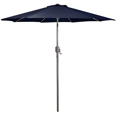 Kirkland's Dark Navy Tilt Hand Crank Outdoor Umbrella In Multi
