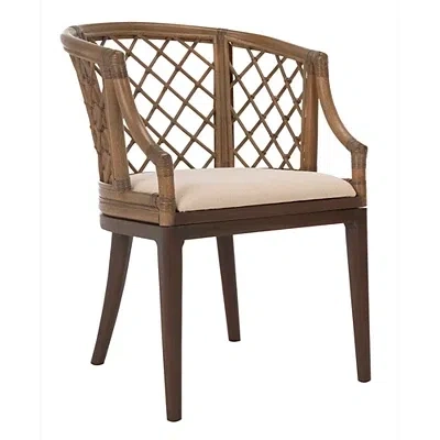 Kirkland's Dark Rattan Curved Back Carlotta Accent Chair In Brown