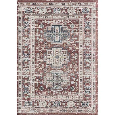 Kirkland's Dark Terra Cotta Bordered Area Rug In Brown