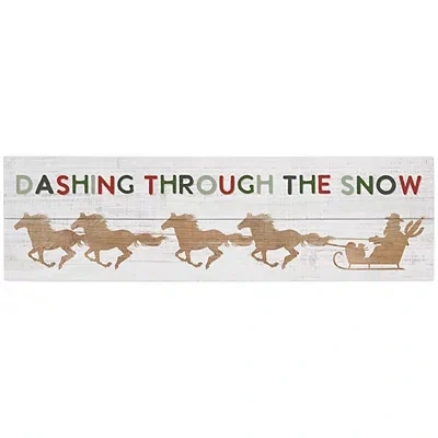 Kirkland's Dashing Through The Snow Horses Wall Plaque In White