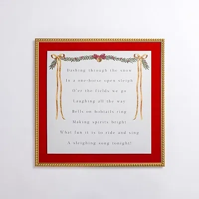 Kirkland's Dashing Through The Snow Velvet Framed Art Print In Red