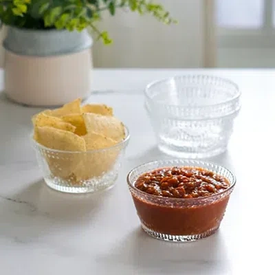 Kirkland's Debossed Glass Dip Bowls In Transparent