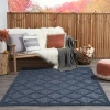 Kirkland's Deep Navy Trellis Outdoor Area Rug In Blue
