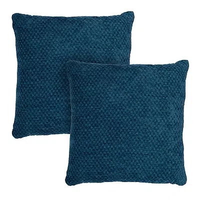 Kirkland's Denim Textured Chenille Pillows In Blue