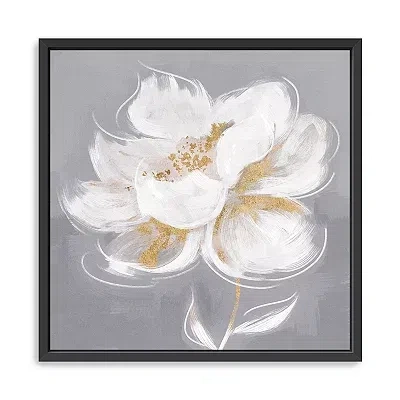 Kirkland's Devine Bloom Framed Canvas Art Print In Gray