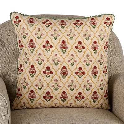 Kirkland's Diamond Floral Print Pillow In Multi