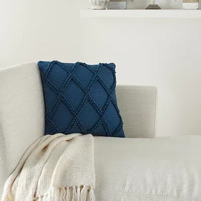 Kirkland's Diamond Lattice Throw Pillow In Blue