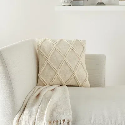 Kirkland's Diamond Lattice Throw Pillow In White