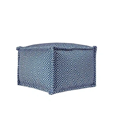 Kirkland's Diamond Outdoor Pouf In Blue