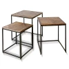 Kirkland's Diamond Wood Top Nesting Accent Tables In Brown