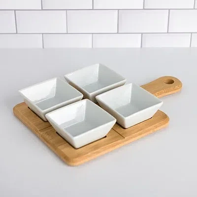 Kirkland's Dip Bowl Set With Bamboo Tray In Multi
