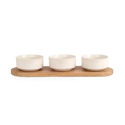 Kirkland's Dip Bowl Set With Mango Wood Tray In Multi