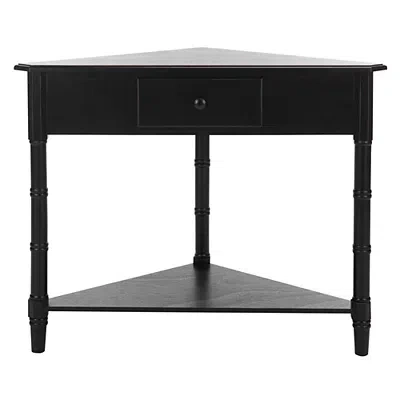 Kirkland's Distressed Black Wood Selena Corner Accent Table