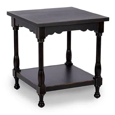 Kirkland's Distressed Black Wood Square Dain End Table