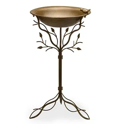 Kirkland's Distressed Blue Metal Bird Bath On Stand