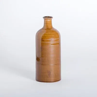 Kirkland's Distressed Caramel Ceramic Vase In Brown