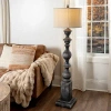 Kirkland's Distressed Carved Floor Lamp In Multi