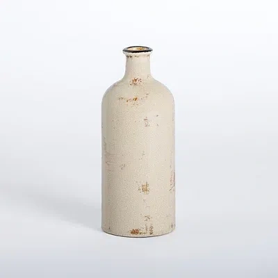 Kirkland's Distressed Cream Ceramic Table Vase In White