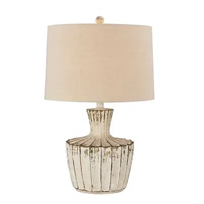 Kirkland's Distressed Cream Jada Table Lamp In Brown