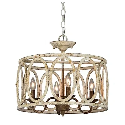 Kirkland's Distressed Cream Vintage Chandelier In Brown