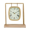 Kirkland's Distressed Gold Frame Square Tabletop Clock In Multi