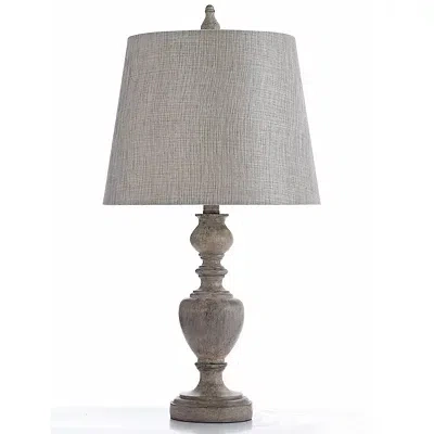 Kirkland's Distressed Gray And Cream Table Lamp
