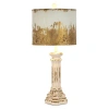 Kirkland's Distressed Ivory & Gold Column Table Lamp In Multi