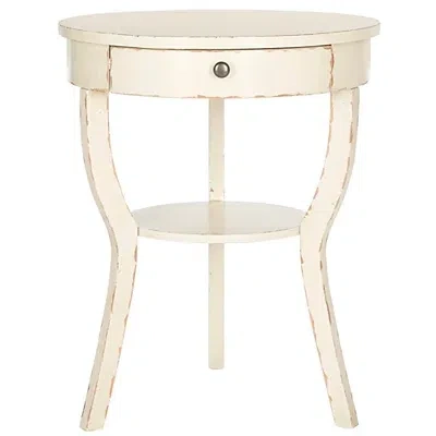 Kirkland's Distressed Ivory Irene Tripod Accent Table In White