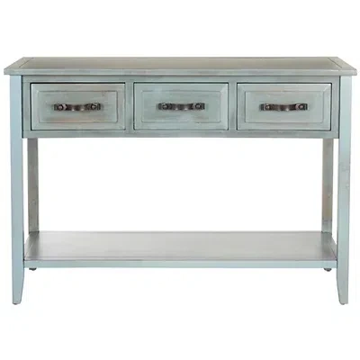 Kirkland's Distressed Light Blue 3-drawer Console Table