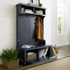 Kirkland's Distressed Navy Seanan Storage Hall Tree In Black