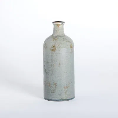 Kirkland's Distressed Slate Blue Ceramic Vase In Gray