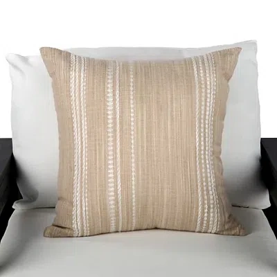 Kirkland's Distressed Taupe Woven Stripe Outdoor Pillow In Brown