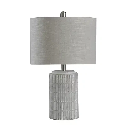 Kirkland's Distressed White Modern Farmhouse Table Lamp In Gray