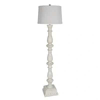 Kirkland's Distressed White Square Base Floor Lamp