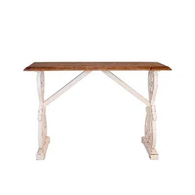 Kirkland's Distressed Whitewash Baxter Console Table In Multi