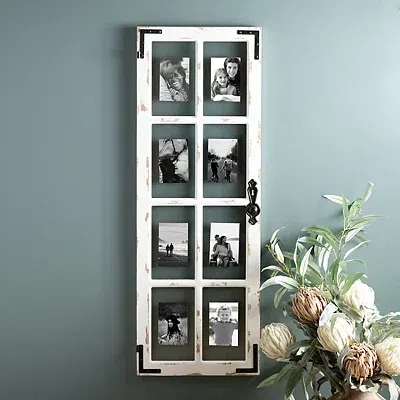 Kirkland's Distressed Wood And Metal Windowpane Collage Frame In White
