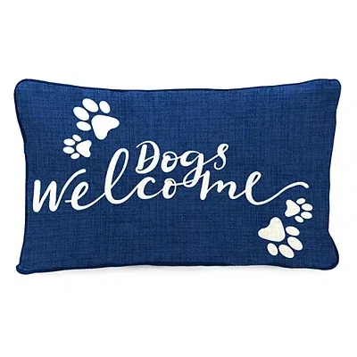 Kirkland's Dogs Welcome Outdoor Lumbar Pillow In Multi