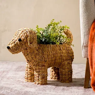 Kirkland's Doodle Woven Hyacinth Basket In Brown