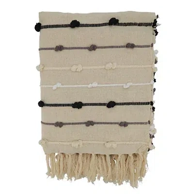 Kirkland's Dot Striped Throw Blanket In Neutral