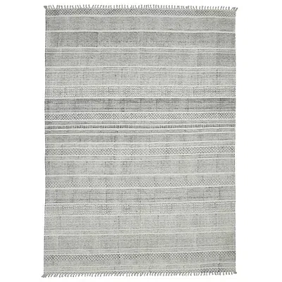 Kirkland's Dune Geometric Flat Weave Area Rug In Gray