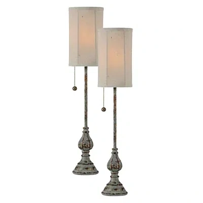 Kirkland's Dusky Blue Mildred Buffet Lamps In Multi