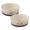 Kirkland's Eat & Drink Medium Striped Pet Bowls In Multi