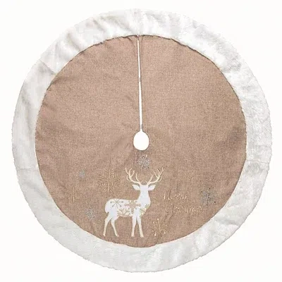 Kirkland's Elegant Reindeer Christmas Tree Skirt In Multi