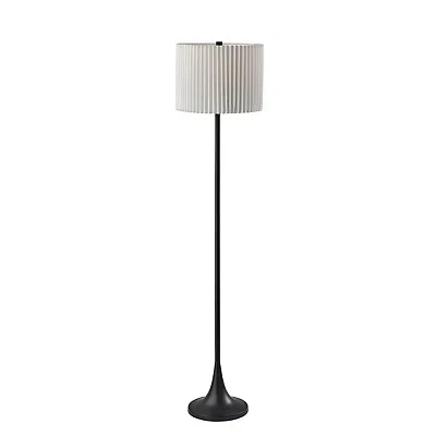 Kirkland's Eli Black Pleated Shade Floor Lamp