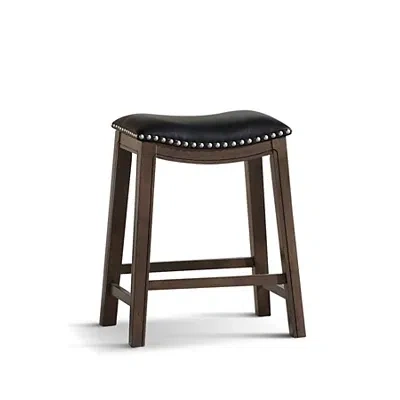 Kirkland's Ella Saddle Counter Stool With Nailhead Trim In Brown