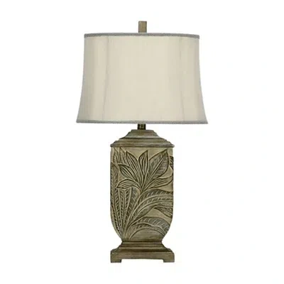 Kirkland's Embossed Leaves Table Lamp In Green