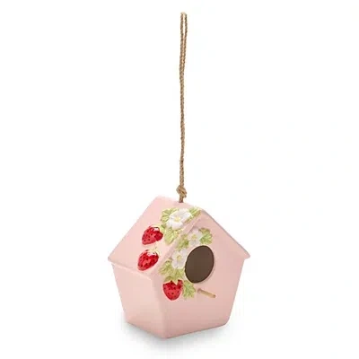 Kirkland's Embossed Strawberries Ceramic Birdhouse In Multi