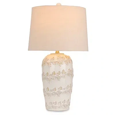 Kirkland's Embossed Vine Ceramic Table Lamp In White
